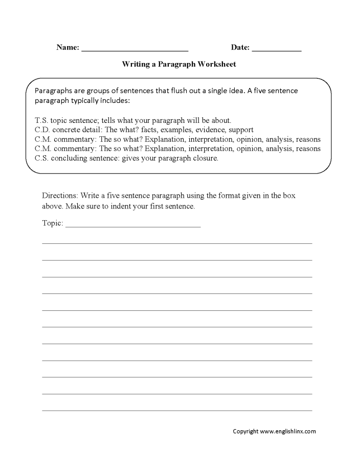 Second grade paragraph writing worksheet with a graphic organizer for kids