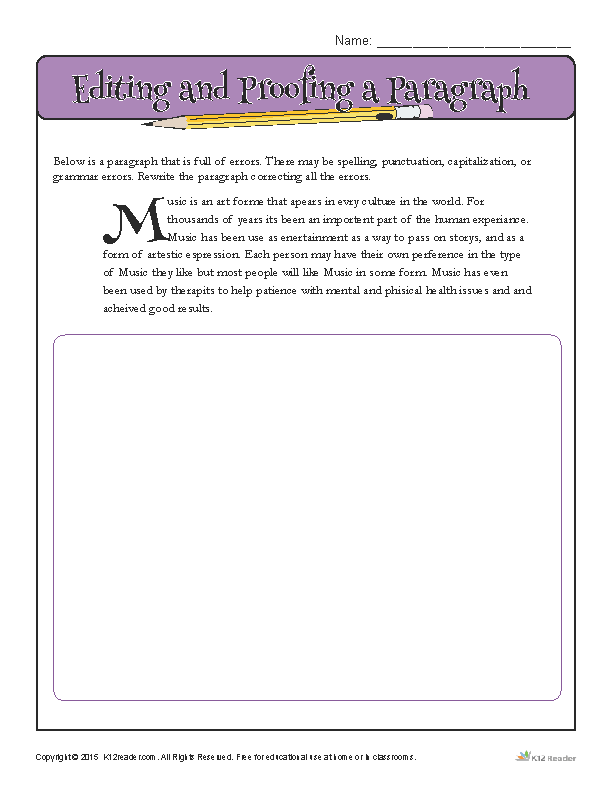 Worksheet featuring prompts for writing a paragraph aimed at second graders