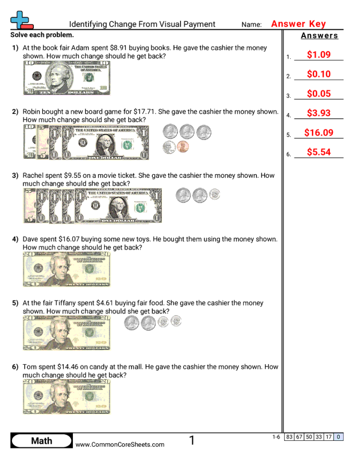 Worksheet illustrating various payment methods for children to learn money concepts