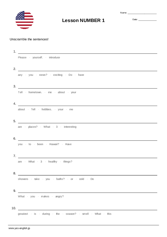 Second grade student arranging scrambled words to build complete sentences on a phonics practice worksheet