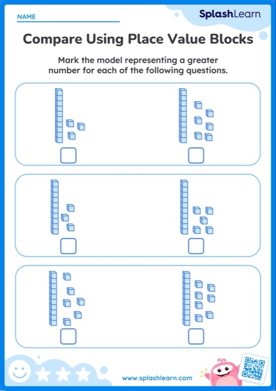 Geometry worksheet for Second Grade Place value test worksheet for second graders covering hundreds, tens, and ones. Educational resource for assessing understanding of place value concepts.