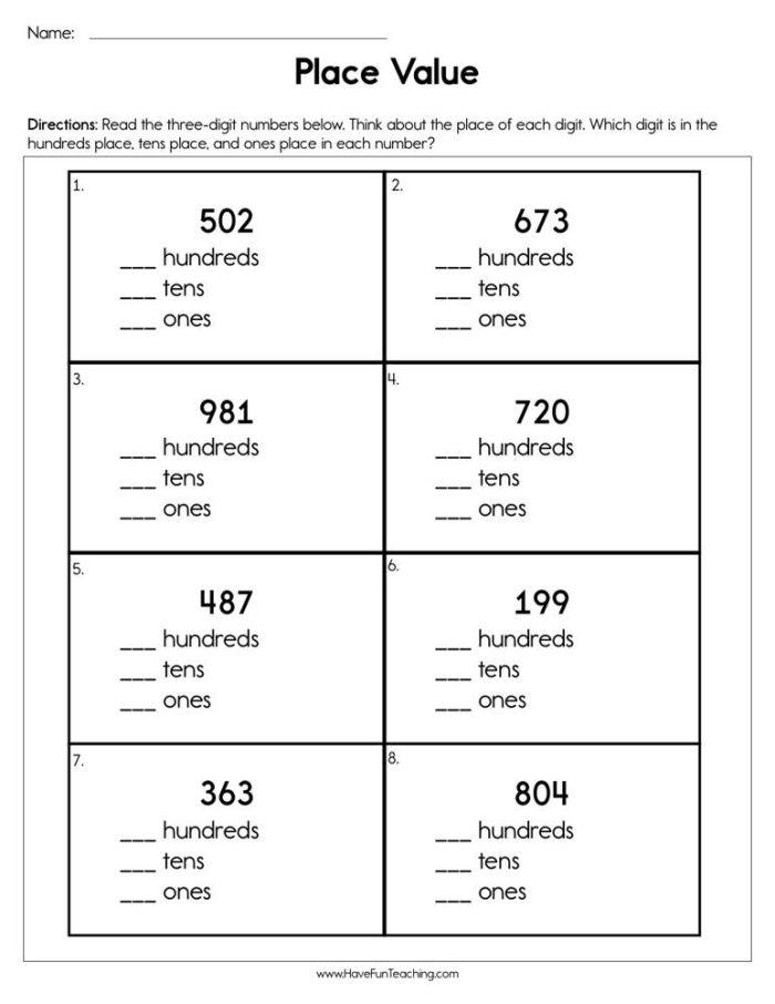 Engaging multiple choice questions to test place value knowledge in young learners Place Value worksheet for second graders to reinforce understanding of math concepts
