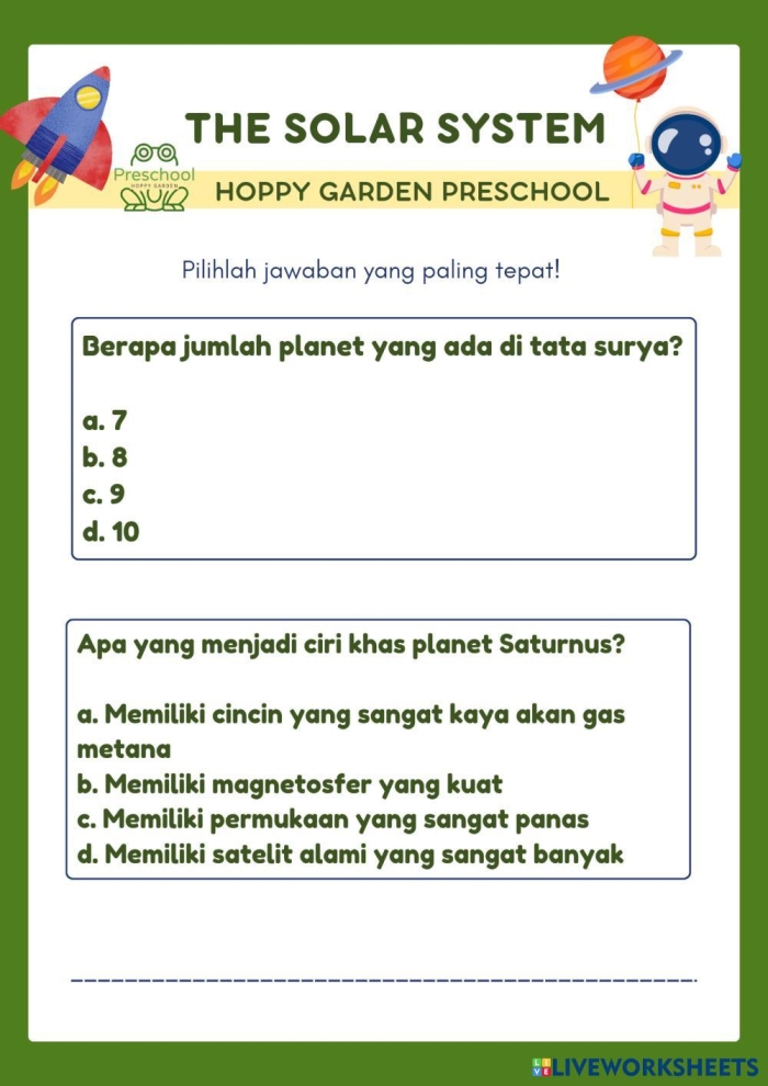 Engaging worksheet featuring the nine planets, perfect for coloring and educational use Colorful Planet Activity Placemat worksheet for second graders to learn about the solar system