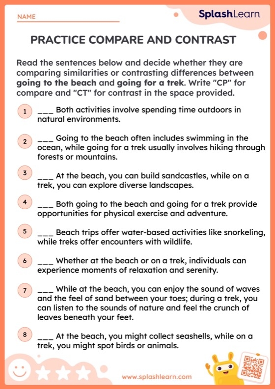 Worksheet for comparing and contrasting information about the platypus for second graders
