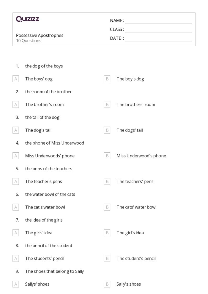 Engaging possessive apostrophes worksheet with Punctuation Pig for handwriting practice Worksheet featuring Punctuation Pig to teach possessive apostrophes for second graders