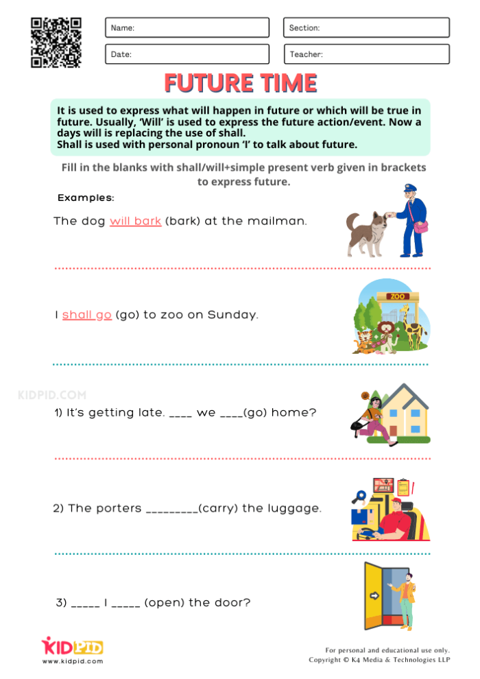 Second grade worksheet for converting future tense verbs ending in Y to present tense