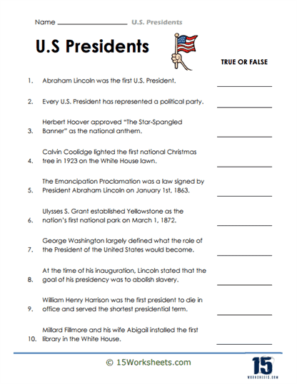 Second grade worksheet featuring a template for writing a formal letter to the President of the United States