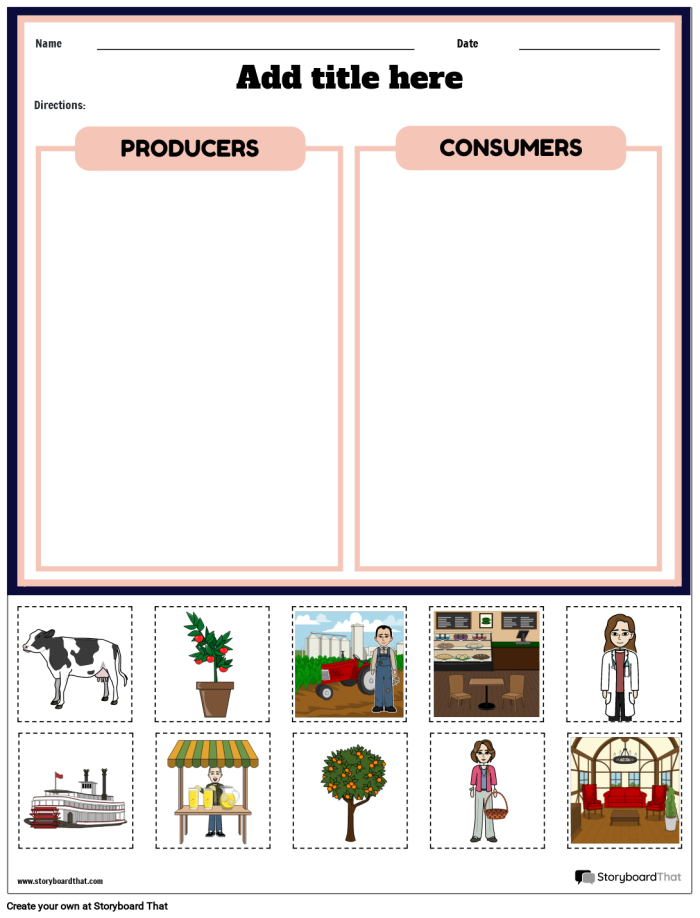 Students explore the concepts of producers and consumers on this engaging worksheet. Worksheet on the roles of producers and consumers for second graders.