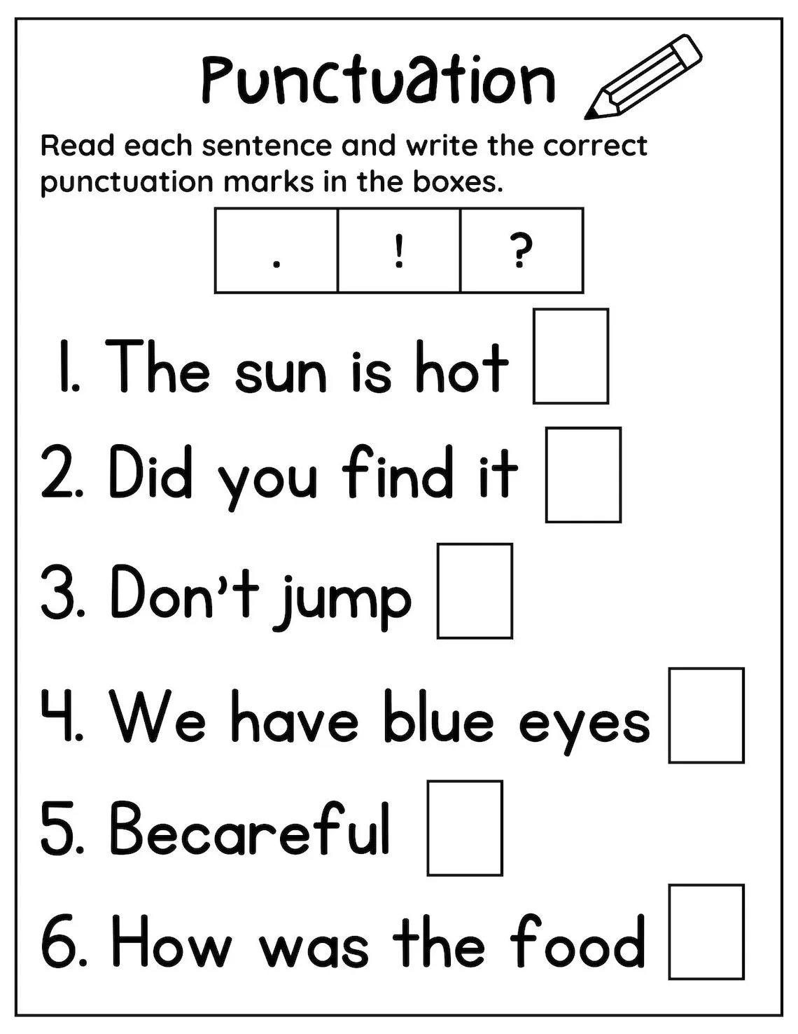 Engaging worksheet image that encourages students to enhance their punctuation skills Proofreading for Punctuation worksheet designed for second graders to practice adding missing punctuation marks in a story