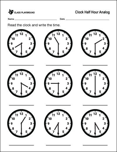 Second grade students matching analog clocks to written times on a quarter hour worksheet