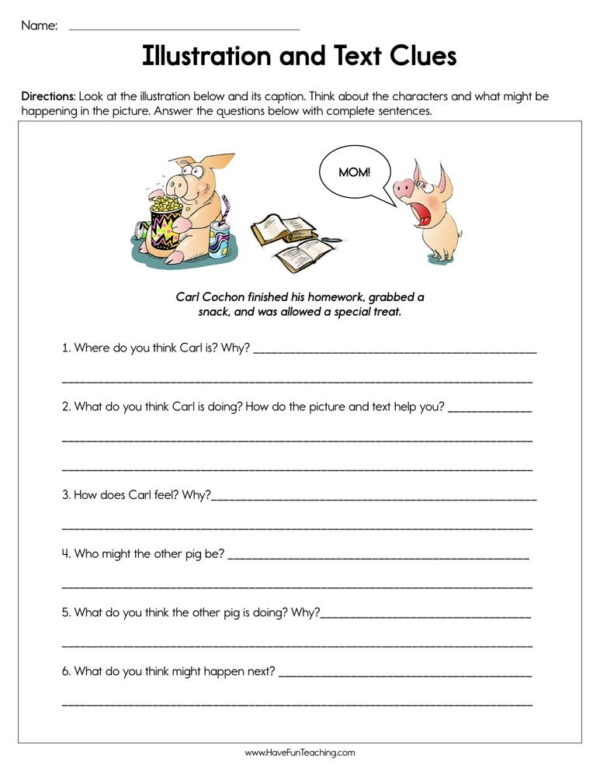 Interactive worksheet for discovering meanings of words using various strategies Second grade students engaging with the Read the Word Clues worksheet to explore unknown words