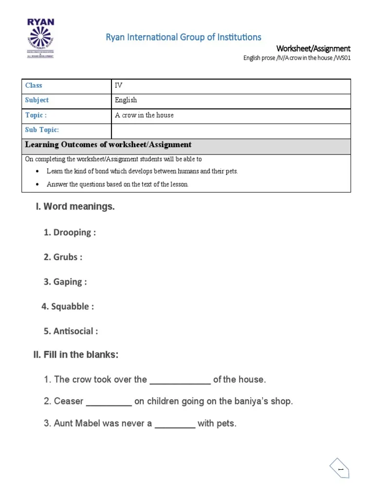 The Crow and the Jug worksheet for second graders focusing on reading comprehension and moral lessons