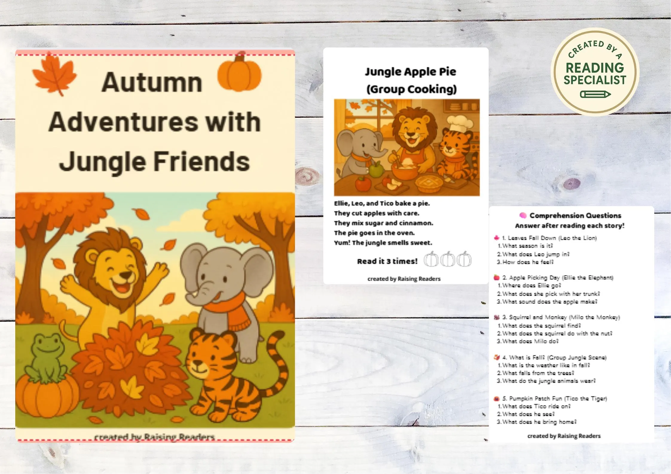 Second grade student completing the Reading Fluency Apple Picking worksheet by reading aloud