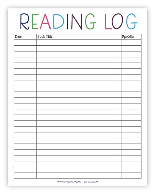 Second grade student reading log and time tracking graph worksheet