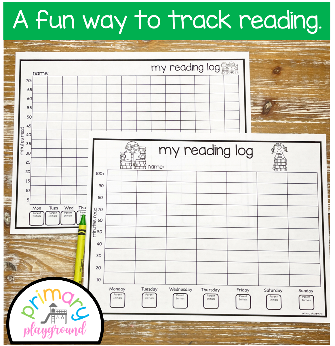 Second grade student using a reading log and graph worksheet to track their daily time spent reading