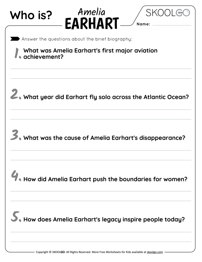 Engaging worksheet featuring Amelia Earhart for reading practice in the classroom Amelia Earhart Reading Response worksheet for second graders to enhance comprehension skills