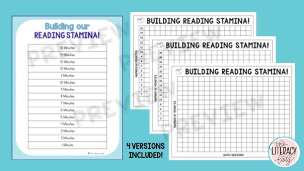 Second grade students use this printable reading stamina chart to track their daily independent reading progress
