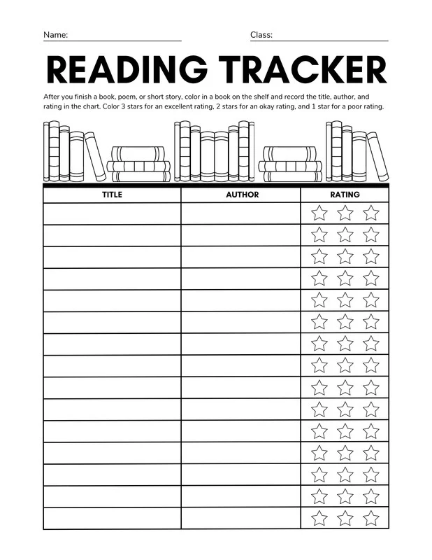 Engaging weekly reading log to track students' reading progress and skills development Weekly Reading Log worksheet for second graders focusing on subtraction activities