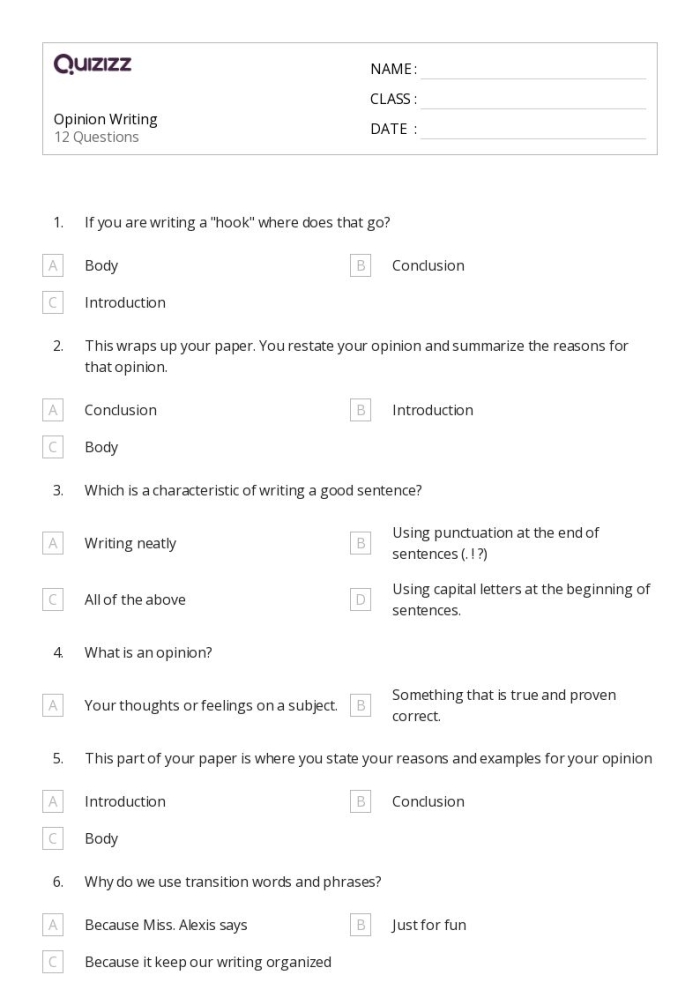 Recess Opinion Writing worksheet for second graders in a geometry context Second grade worksheet for Recess Opinion Writing with a pre-writing planner and rubric