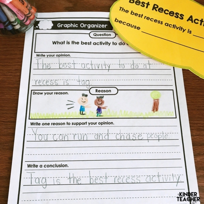 Recess Opinion Writing Worksheet for Second Grade Page 6 Second grade students using a structured writing planner to form an opinion on school recess length