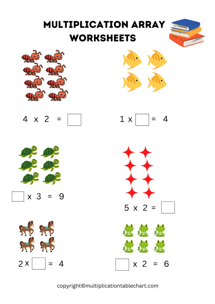Array Practice Worksheet 8: Describing Arrays and Writing Repeated Addition Equations Second grade students practicing array multiplication with repeated addition number sentences and word problems on a worksheet