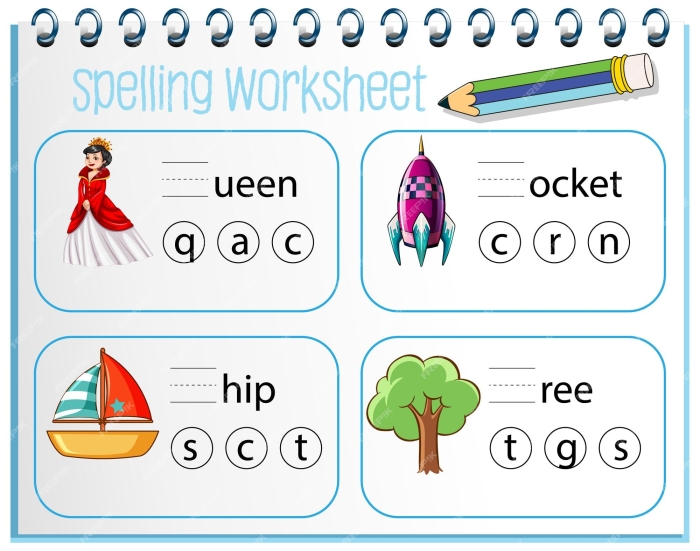 Visual guide for tracking the revision process in student writing exercises Revising Spelling worksheet for second graders focusing on tricky words in writing
