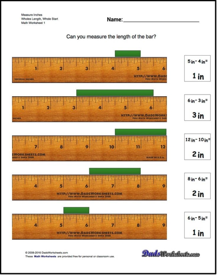 How to Read a Ruler Worksheet for Second Grade Math Students Worksheet featuring a ruler to help second graders learn how to measure