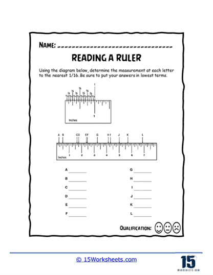 A helpful math worksheet on reading a ruler for second-grade students Worksheet for teaching second graders how to read a ruler effectively