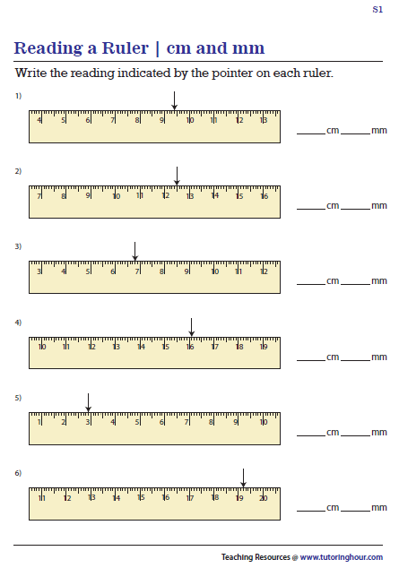 How to Read a Ruler worksheet for second-grade math learners Worksheet for teaching second graders how to read a ruler accurately