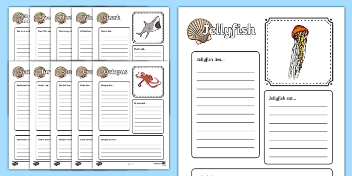 Colorful rulers and sea creatures for measurement practice in a second-grade worksheet
