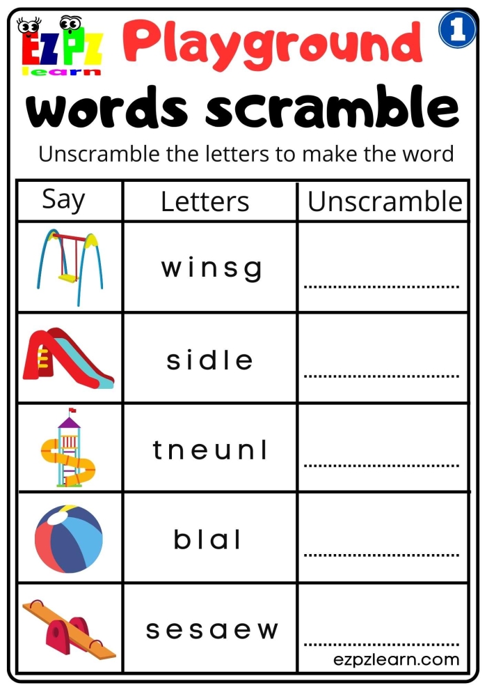 Second grade phonics printable featuring a sentence scramble activity for building structure