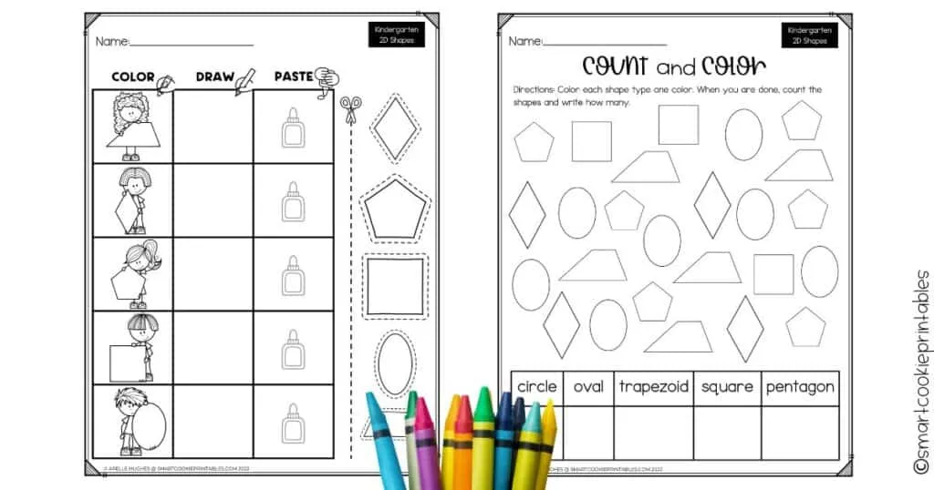 Comparing 2-D Shapes Chart for Elementary Math Practice Second grade students comparing properties of 2-D shapes including edges and vertices on a geometry worksheet