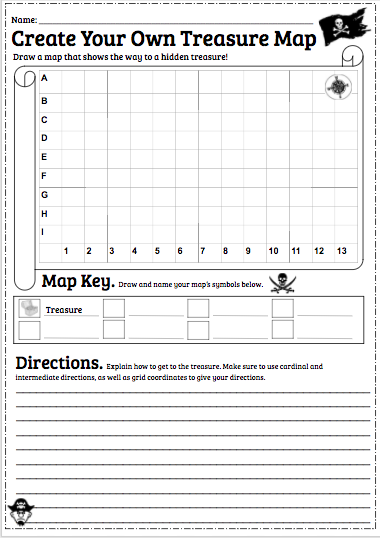 Second grade student using a treasure map grid worksheet to practice reading sight words