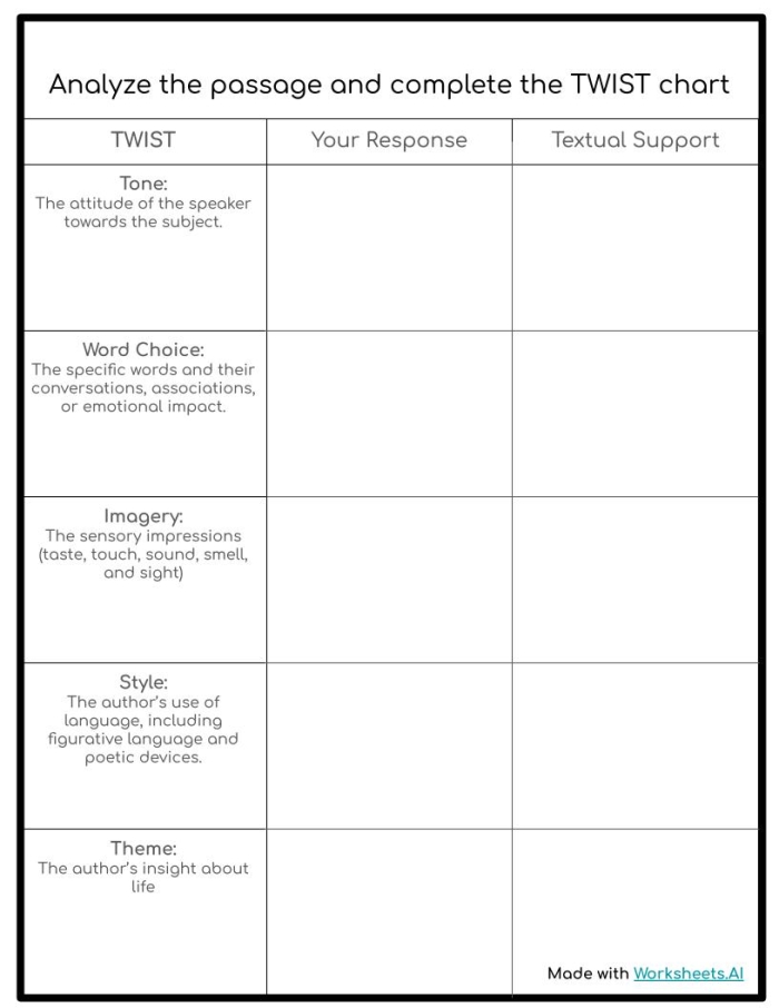 Second grade student worksheet featuring a story about a twisted ankle and a simile identification activity