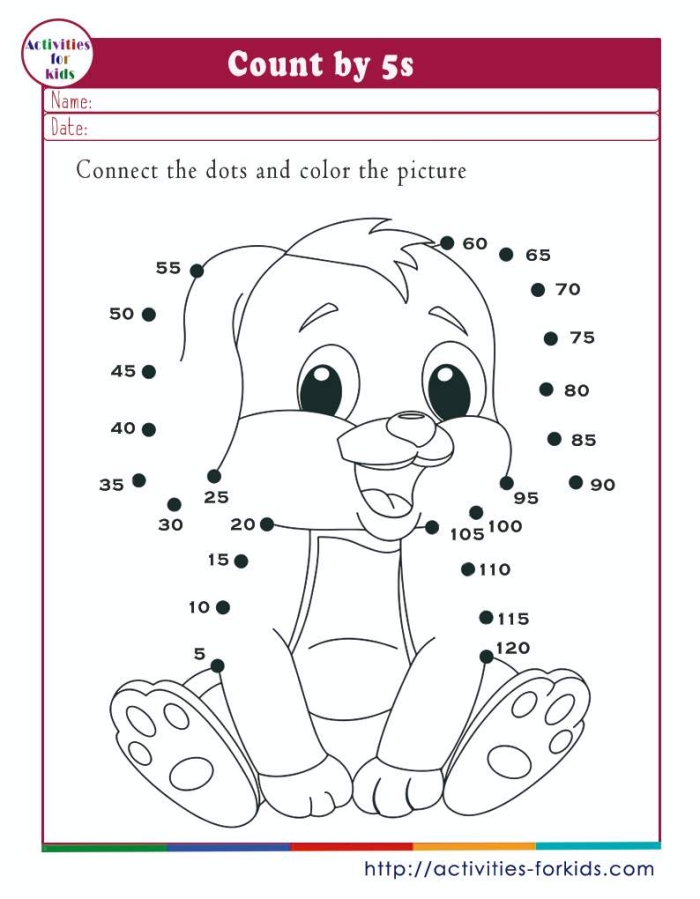 Connect the Dots: Skip Counting by Fives Worksheet for Second Grade A worksheet for second graders to connect the dots while skip counting by fives to reveal a hidden image