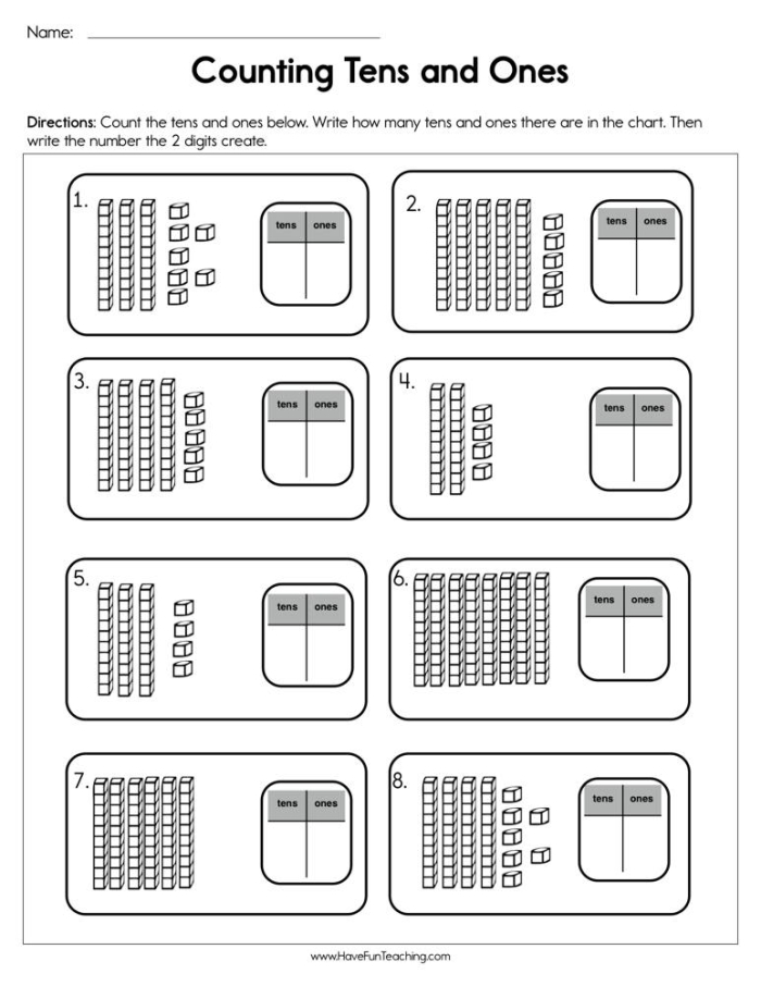 Count by Tens Practice Sheet for Elementary Math Students Second grade math worksheet showing skip counting by tens up to 250 with numbered sequences and fill-in-the-blank exercises