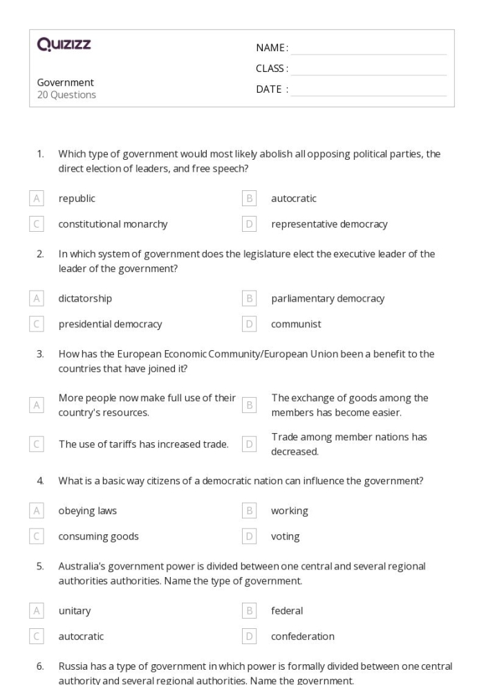 Image title showcasing a fun matching activity about the Federal Government for young learners. ALT text for a second-grade worksheet featuring the White House and U.S. Capitol for social studies.
