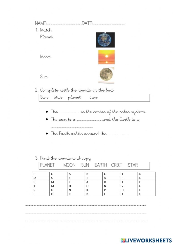 Engaging worksheet for learning and coloring planets, perfect for data and graphing activities Colorful Planet Activity Placemat worksheet designed for second graders to explore facts about the solar system