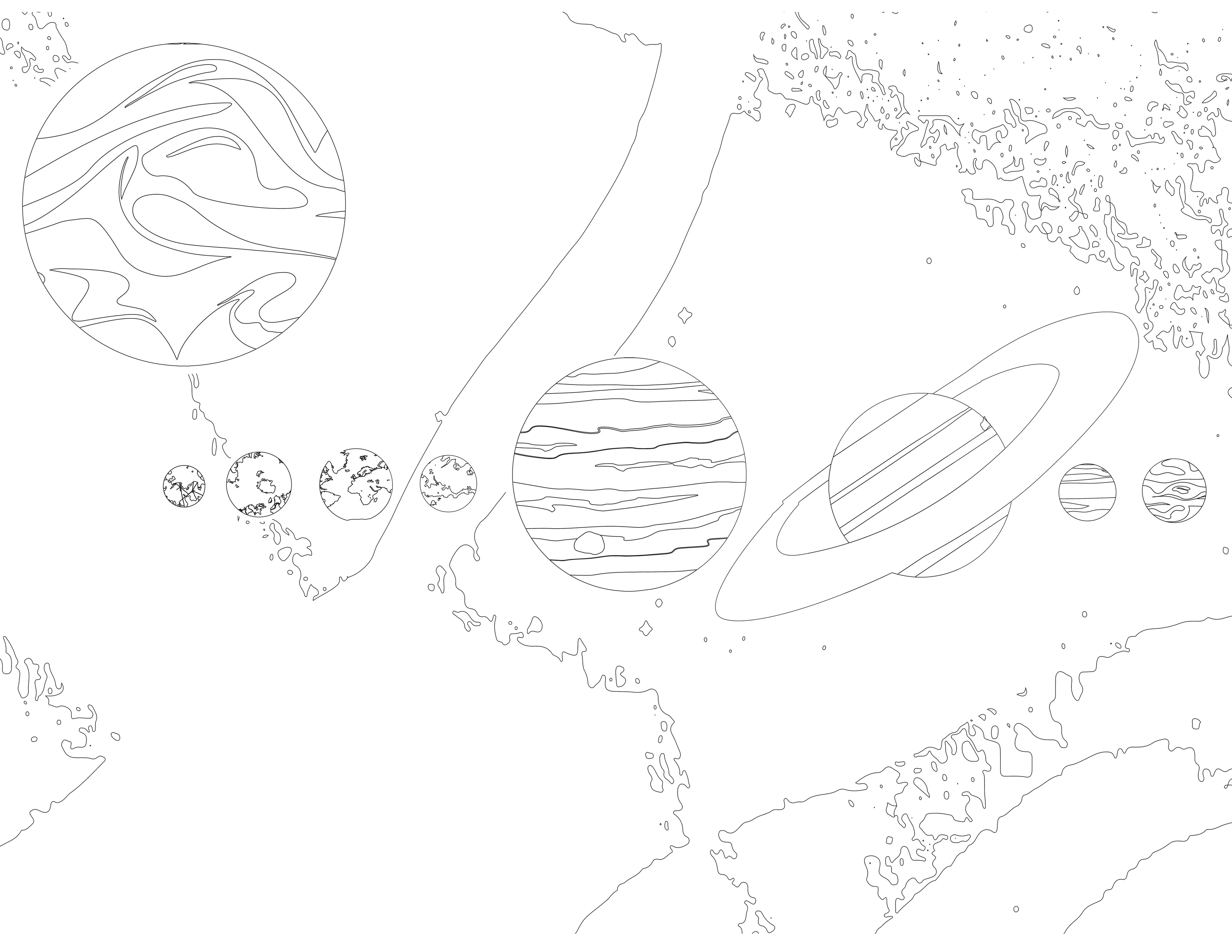 Solar System Coloring Page 19 Earth and Space Science Activity Second grade science student coloring the planets of the solar system on a printable worksheet