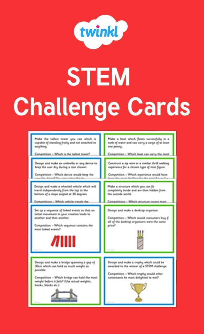 Engaging worksheet image illustrating STEM design challenges for young learners STEM design challenge cards for second graders promoting creative thinking and problem-solving skills