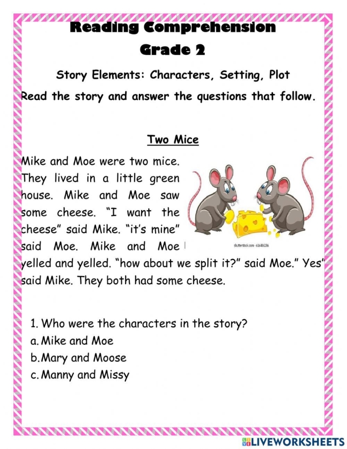 Second Grade Story Web Comprehension Worksheet 16 Story comprehension worksheet featuring a graphic organizer web for second grade students