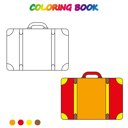Suitcase coloring page worksheet for second grade physical science