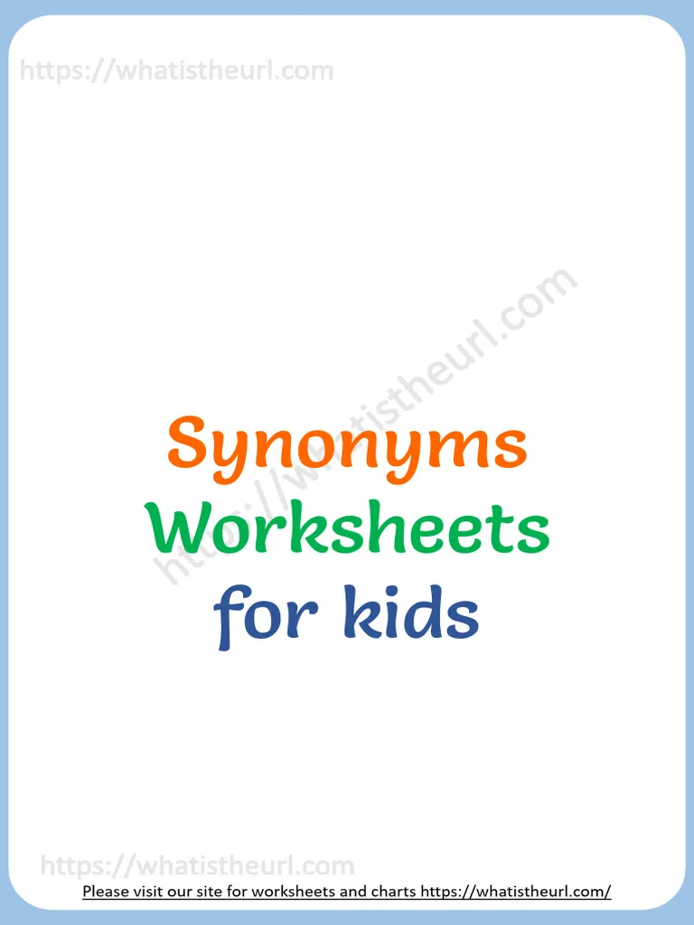 Synonym Match Worksheet 15 for Elementary Reading Practice Second grade synonym matching activity with words in two columns for students to connect related terms