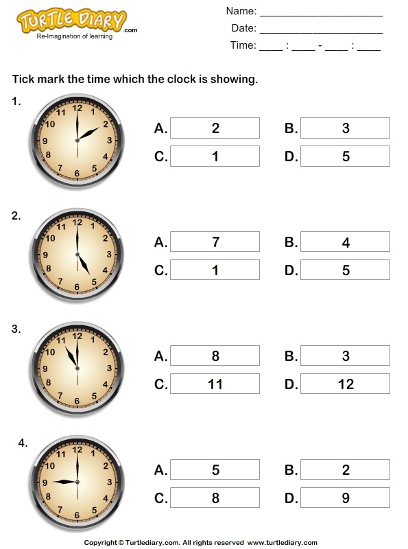 Tell the Time Clock Practice Worksheet for Elementary Learners Second grade students practice reading analog clocks and telling time with this interactive worksheet activity