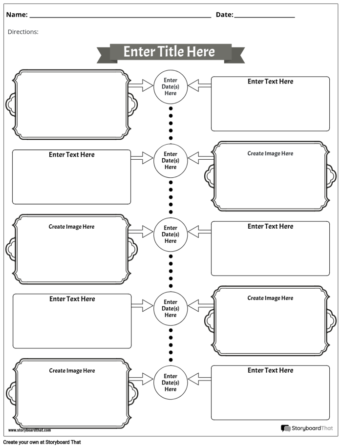 A second grade student using a craft supplies to build a visual timeline on paper