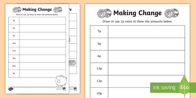 Second grade math worksheet featuring money word problems for calculating change at a toy store