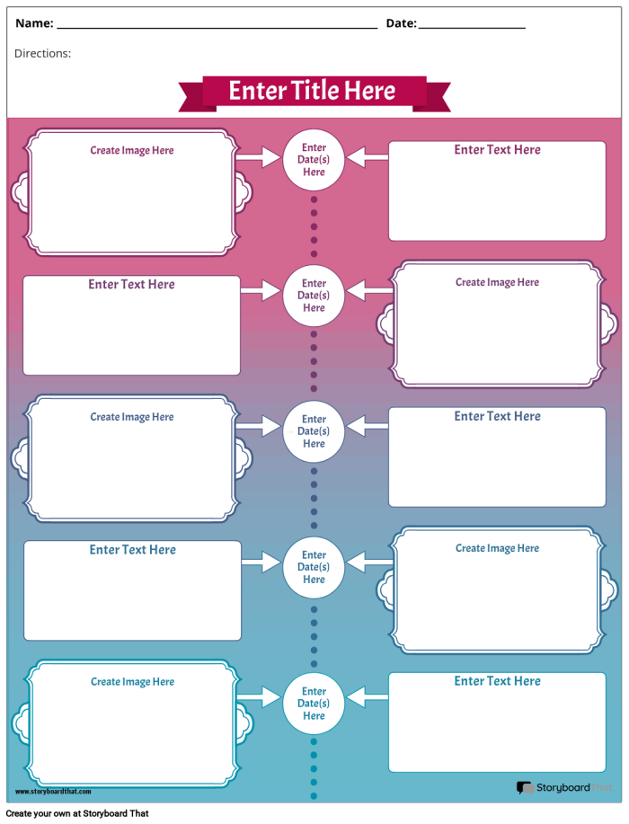 A second grade student using craft supplies to create a visual timeline worksheet