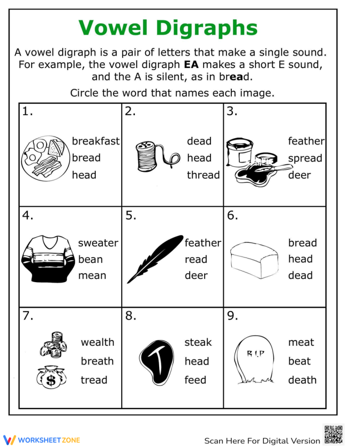 Engaging "ea" reading practice worksheet for enhancing fluency in young learners Worksheet for practicing vowel digraphs with "ea" words for second graders