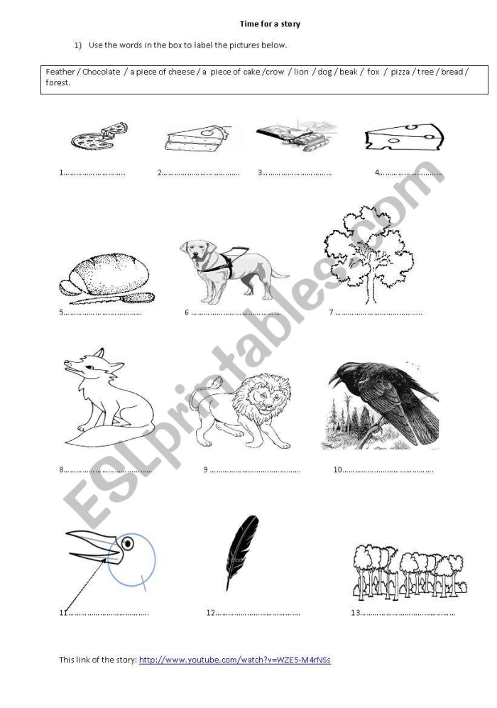 Second grade reading comprehension worksheet featuring the fable of The Fox and the Crow for mixed operations practice