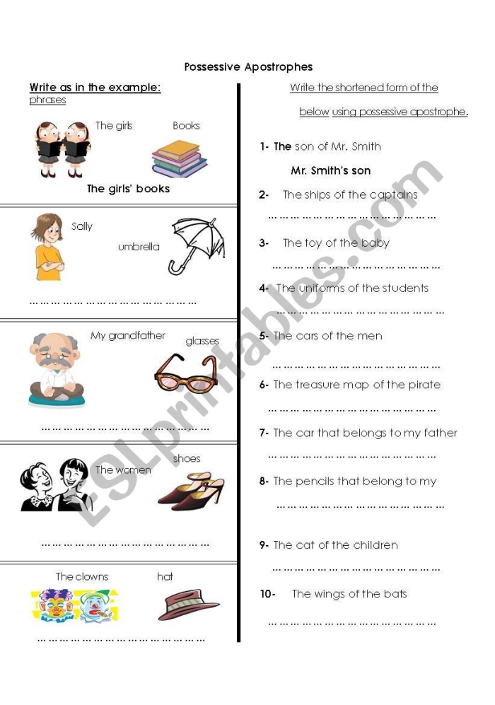 Engaging Possessive Apostrophes With Punctuation Pig Worksheet for Handwriting Practice Worksheet featuring Punctuation Pig teaching possessive apostrophes for second graders
